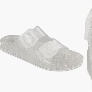 MIA Clear Glitter Jelly Slide Sandals